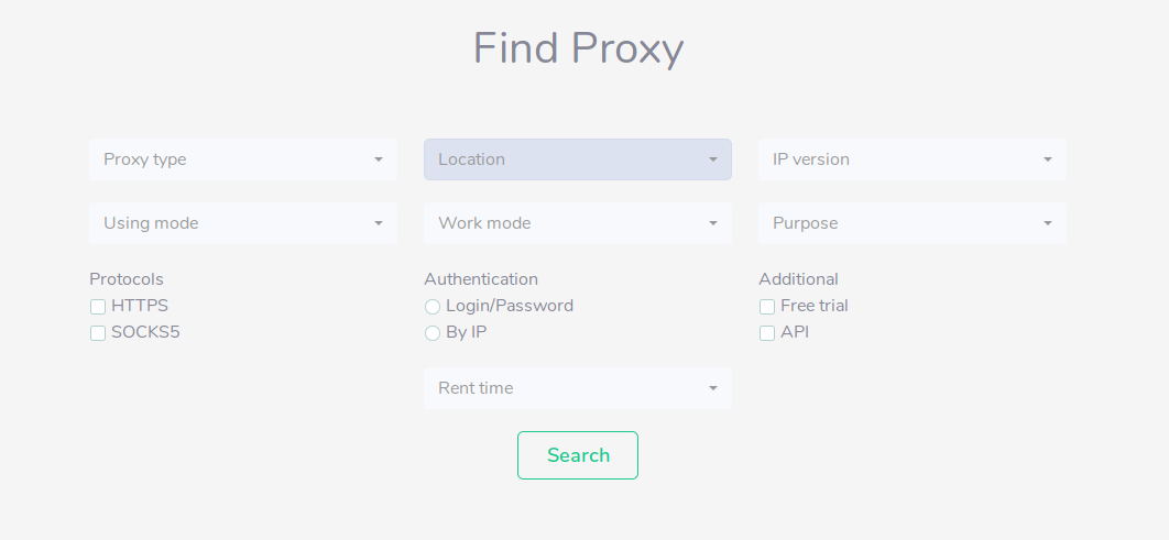 find proxies by criteria