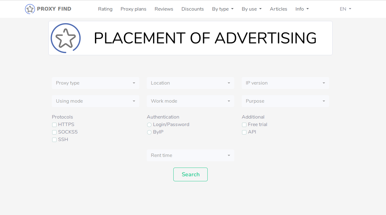 Advertising ProxyFind